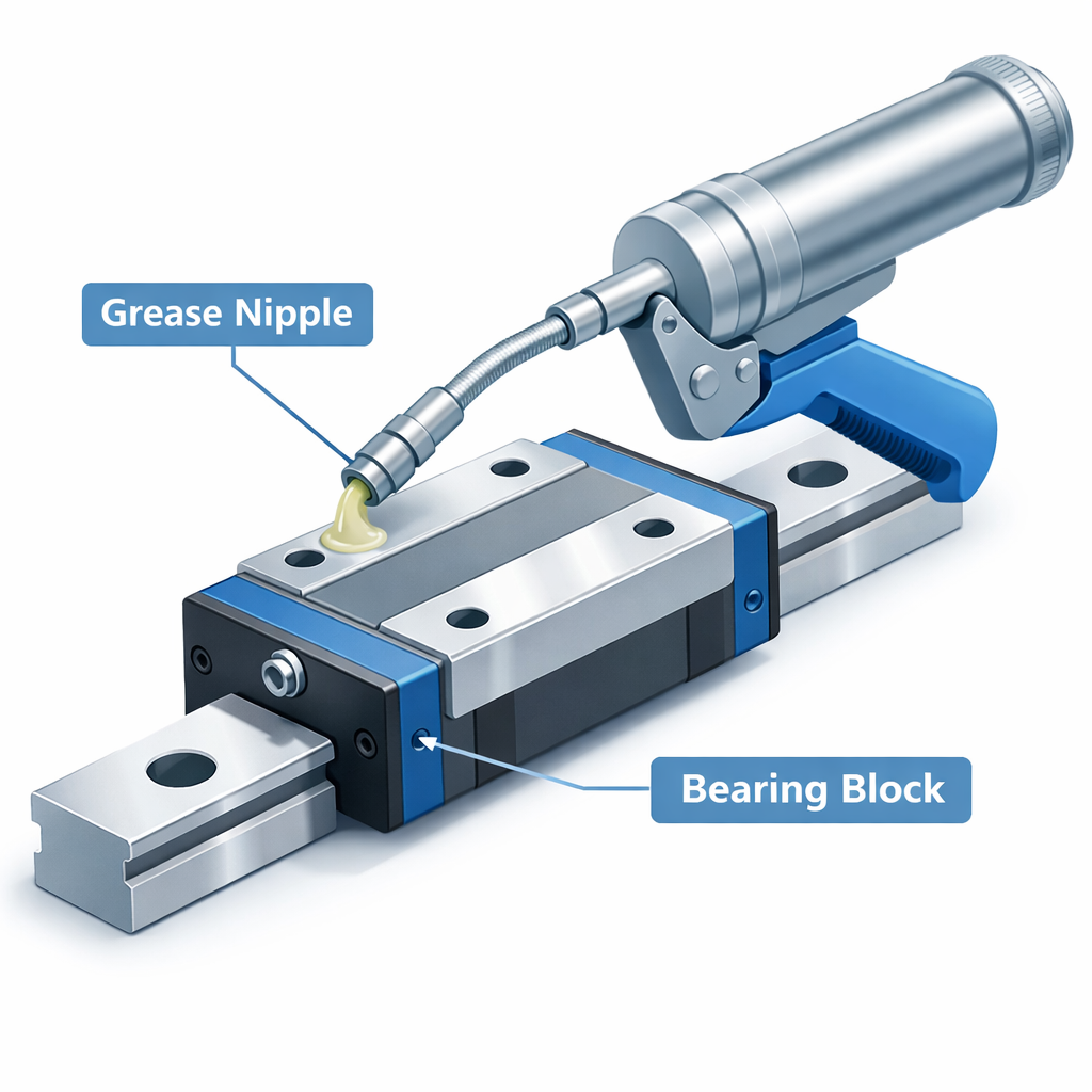 Técnica de lubricación adecuada para carros de guía lineal