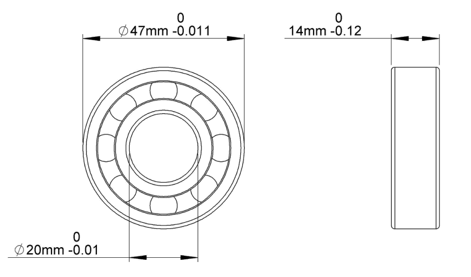 Ring Of Red 2 Piezas 6204-2RS Rodamiento Doble Sello De Goma 20 X