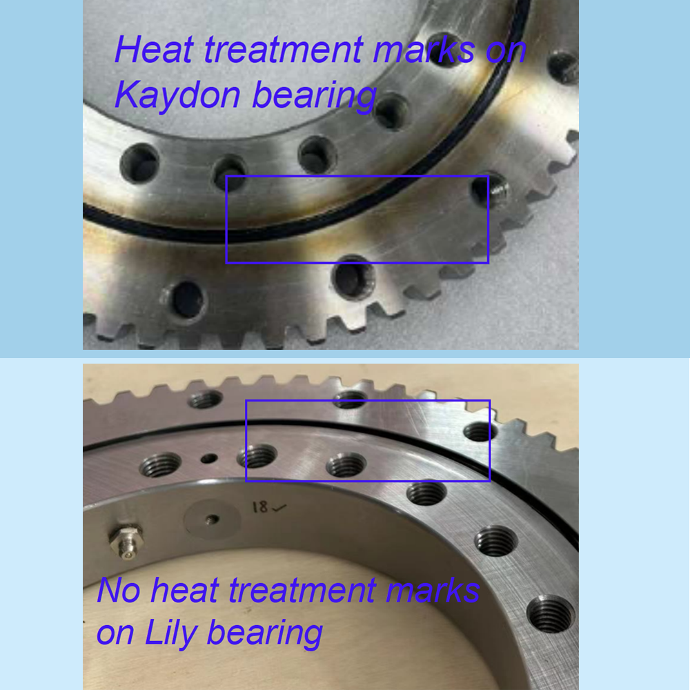 LILY VS Kaydon in Heat Treatment Marks