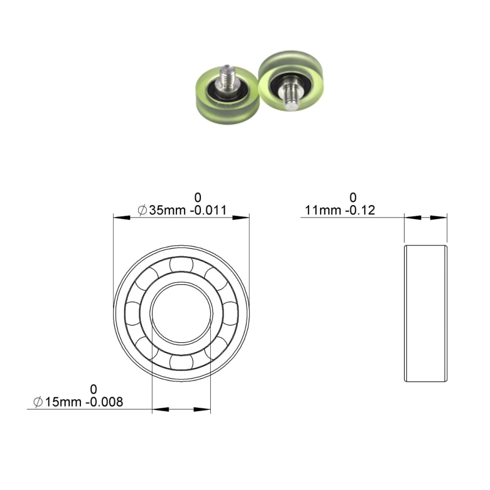 Polyurethane Coated Bearing With Screw