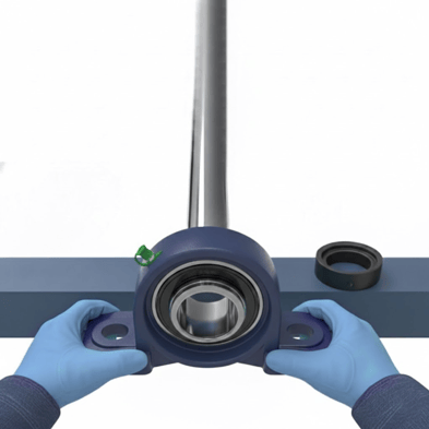 Slide the bearing unit onto the shaft with the Eccentric collar-1