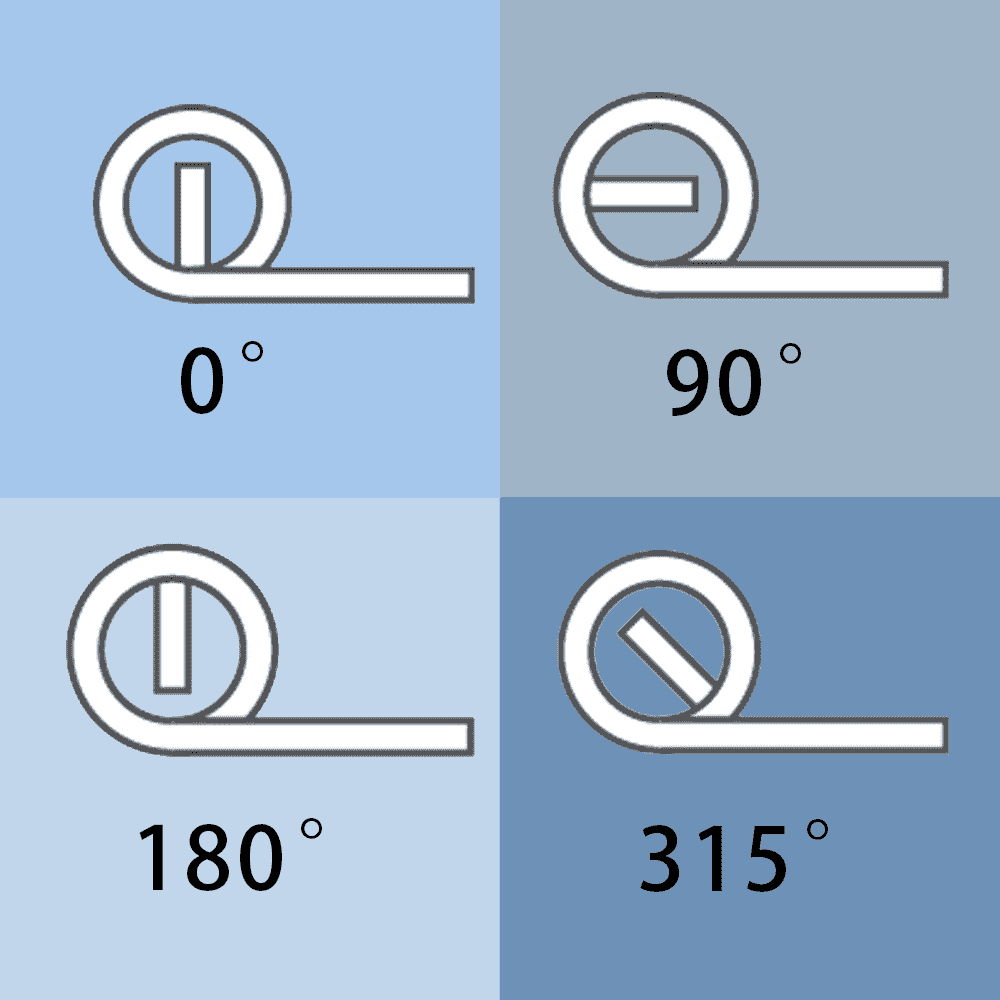 Tangential Torsion Spring Leg Configurations (Radial over-centre)