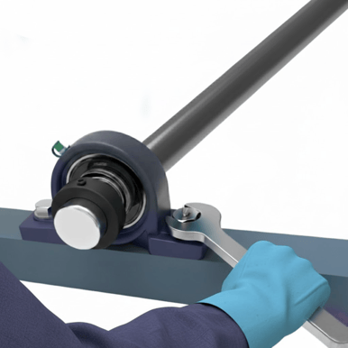 Tighten the mounting bolts to the proper torque (Eccentric)-1