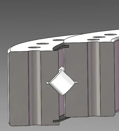 XR series slewing ring bearing cross-section diagram