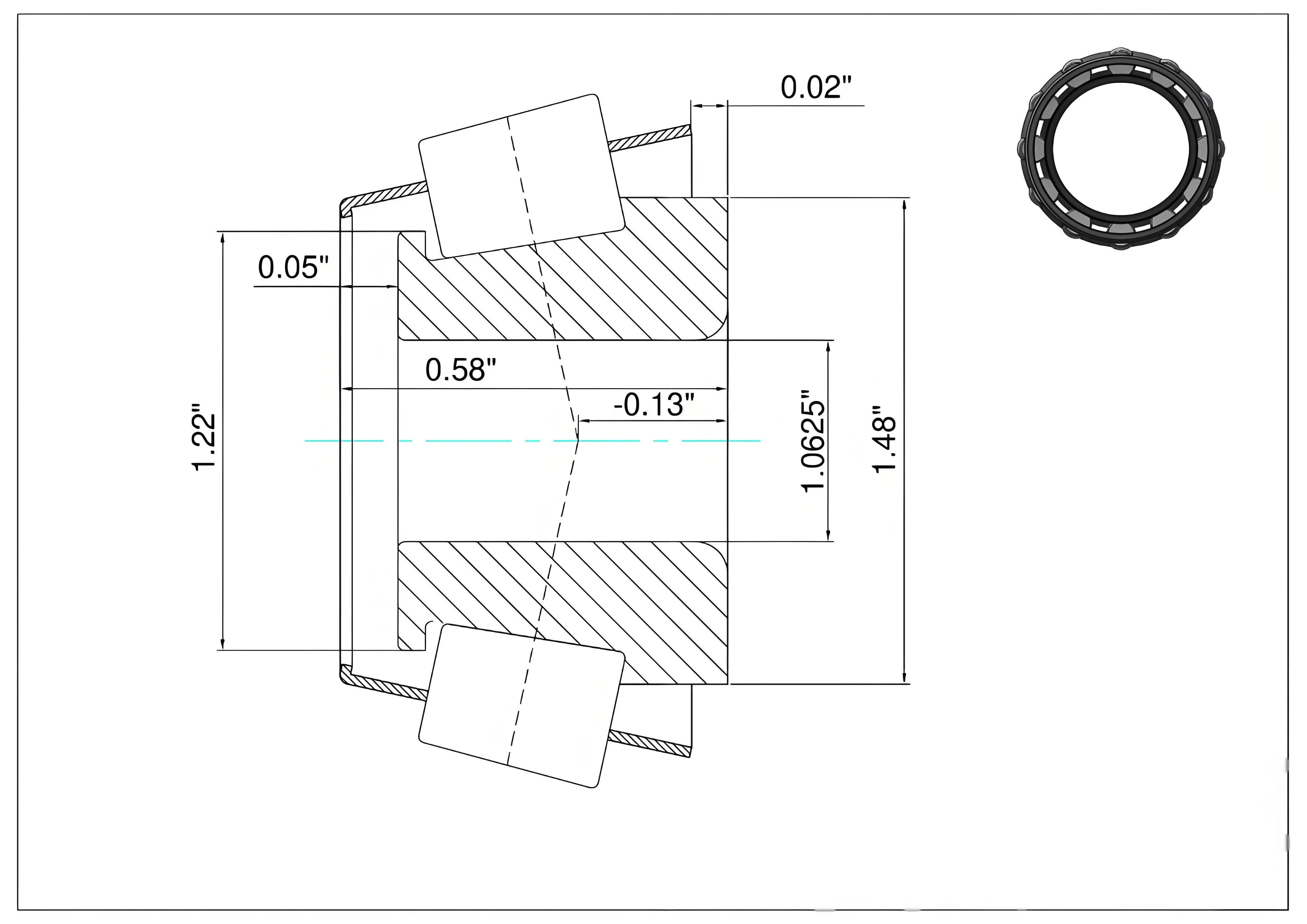 Dimensions of L44649 Bearing