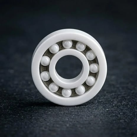 ZrO2 full ceramic ball bearing with white zirconia rings and balls — corrosion-proof option for continuous seawater submersion