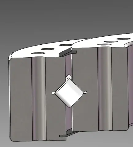 XR series slewing ring bearing cross-section diagram