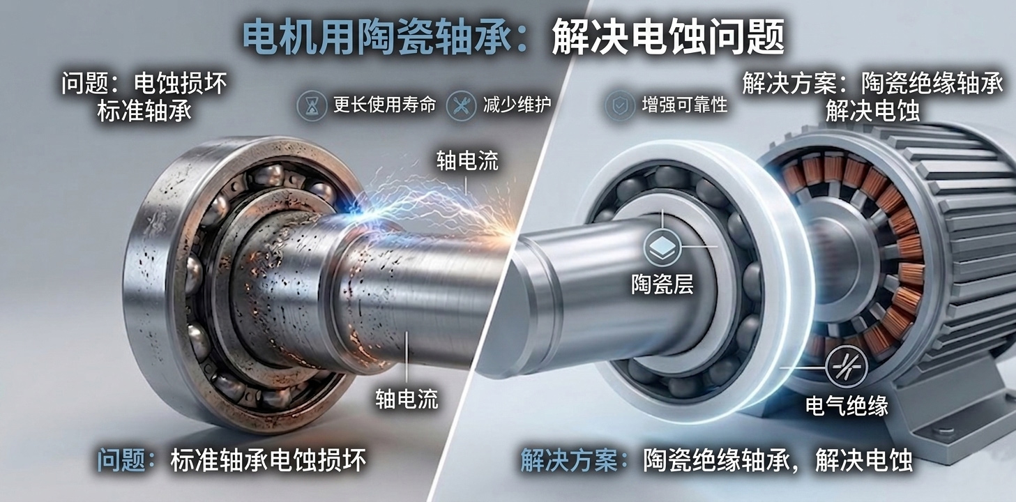 电动机用陶瓷轴承：解决电蚀问题
