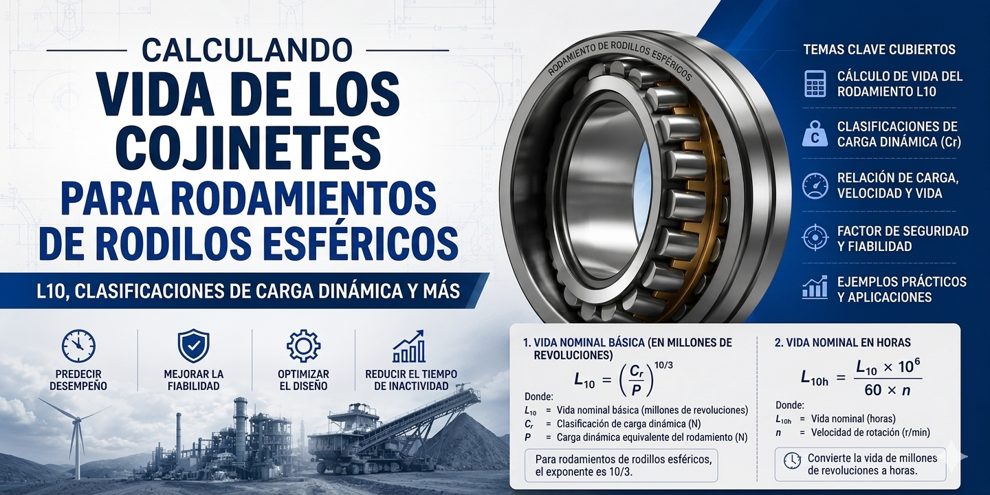 Cálculo de la vida útil de los rodamientos de rodillos esféricos: L10, capacidades de carga dinámica y más